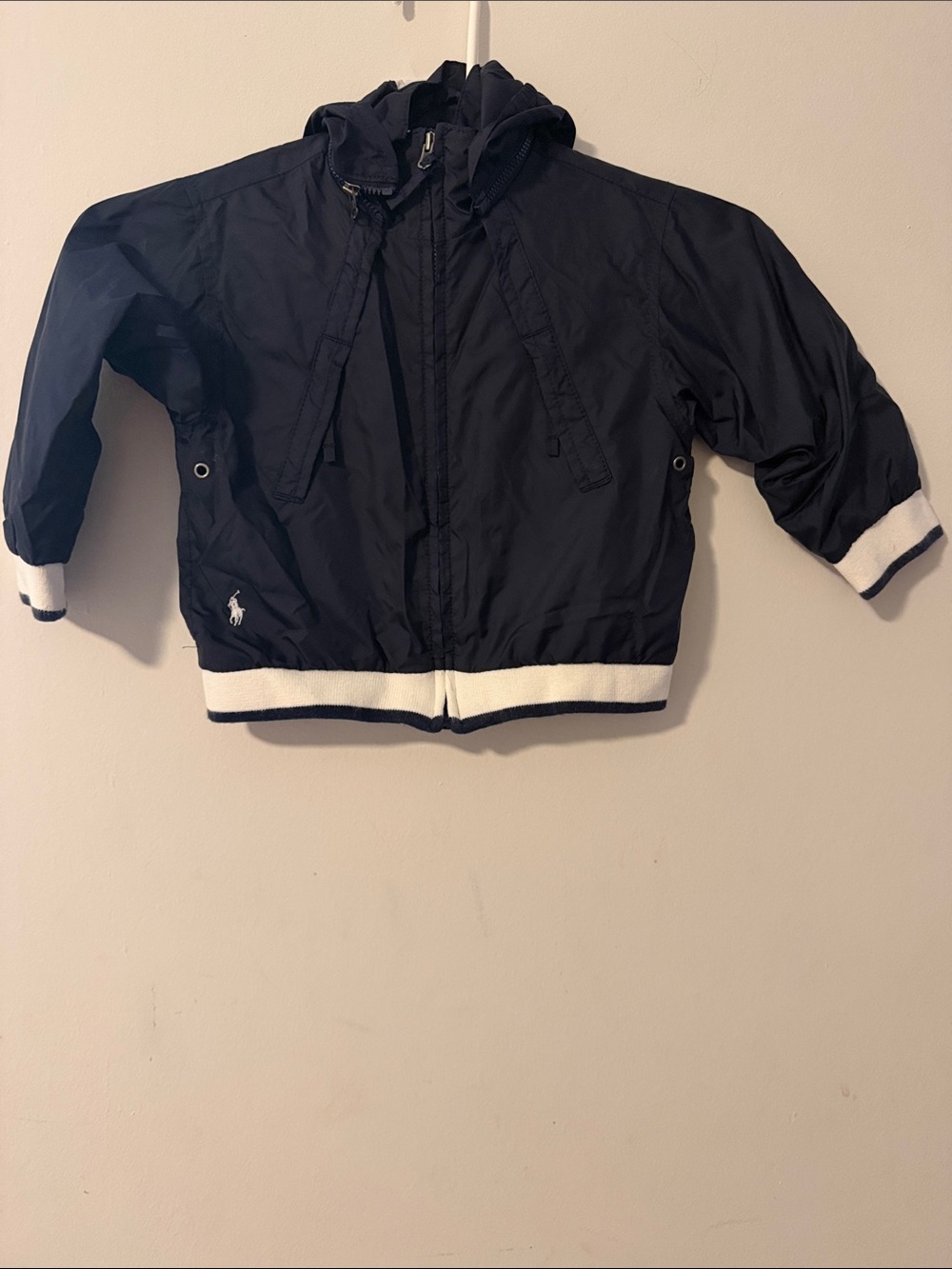 Polo by Ralph Lauren Navy Hooded Jacket with White Trim